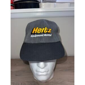 Vintage Hertz Hat Equipment Rental Gray Headwear Cap OS
